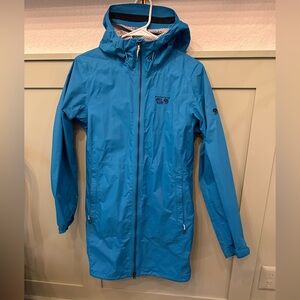 Mountain Hardwear Blue Hooded Rain Jacket
